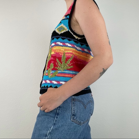 Vintage Susan Bristol cactus sweater vest - Picture 5 of 8